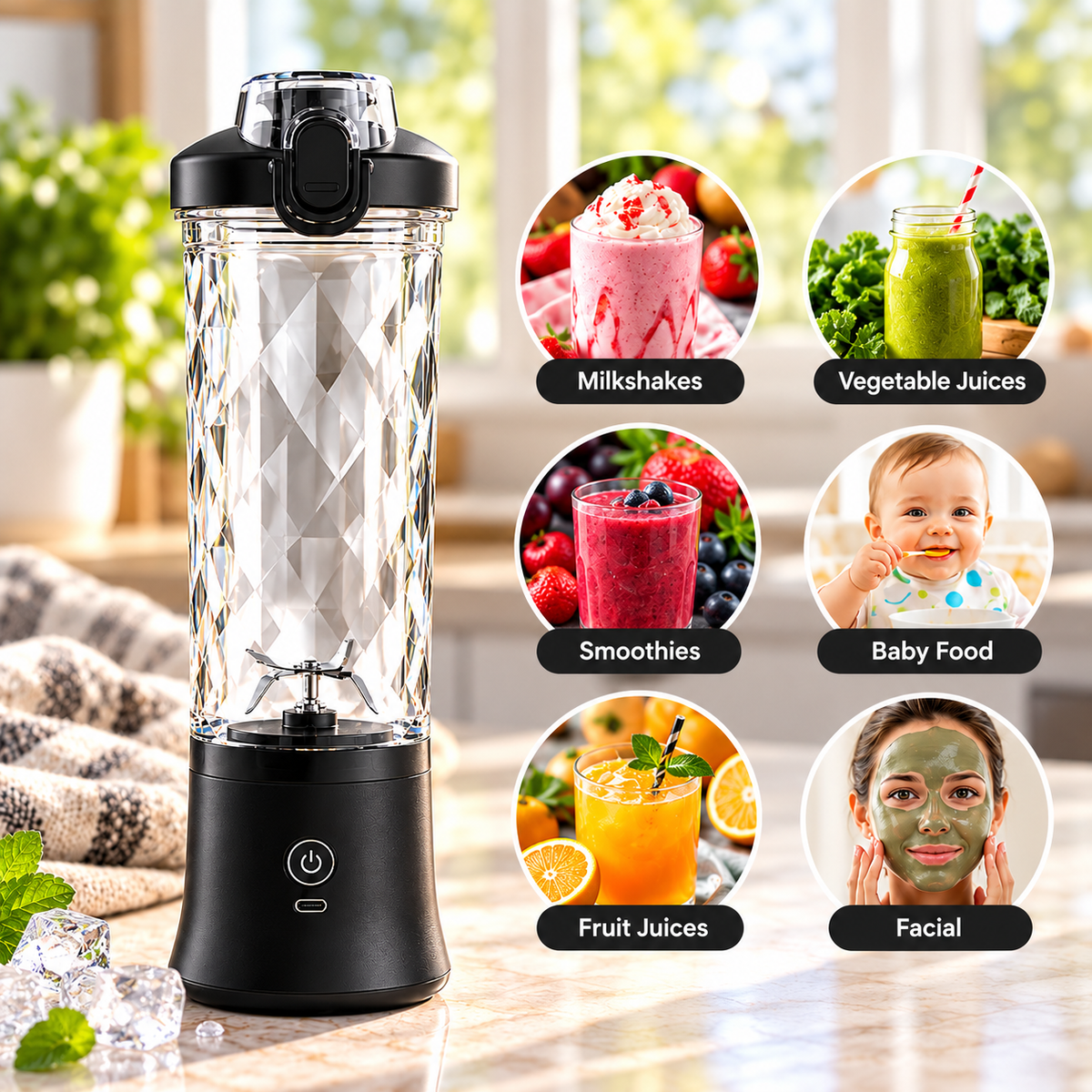 Portable & Rechargeable Healthy Smoothie Blender
