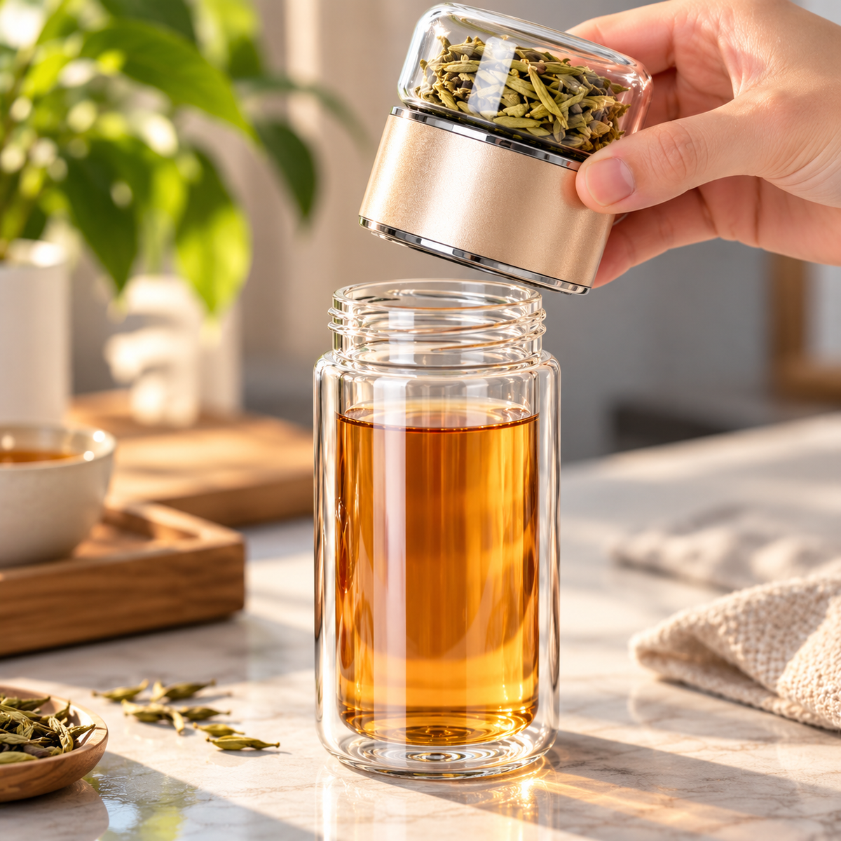Portable & Insulated Glass Infuser Bottle