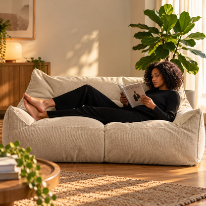Soft Waffle Bean Bag Sofa Cover