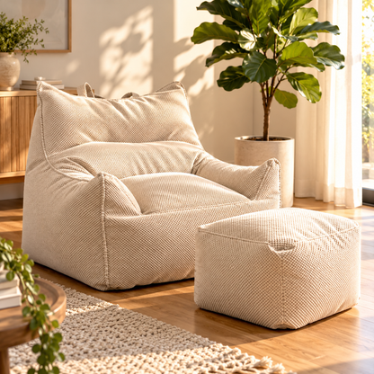 Soft Waffle Bean Bag Sofa Cover