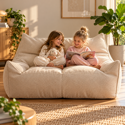 Soft Waffle Bean Bag Sofa Cover
